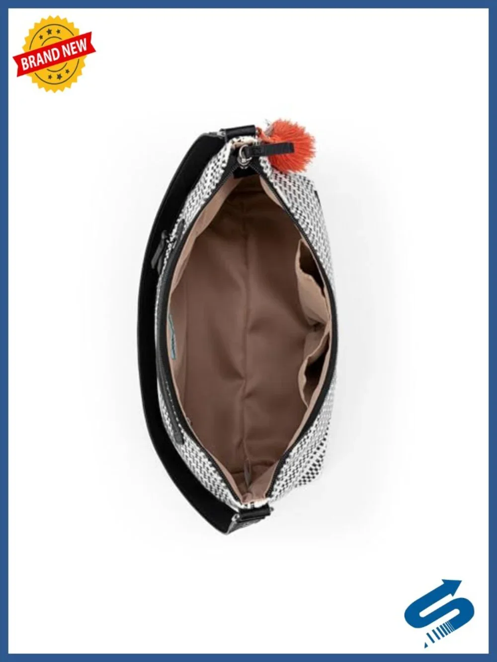 Spacious Hobo Shoulder Bag with Zipper Closure and Detachable Key Dangle